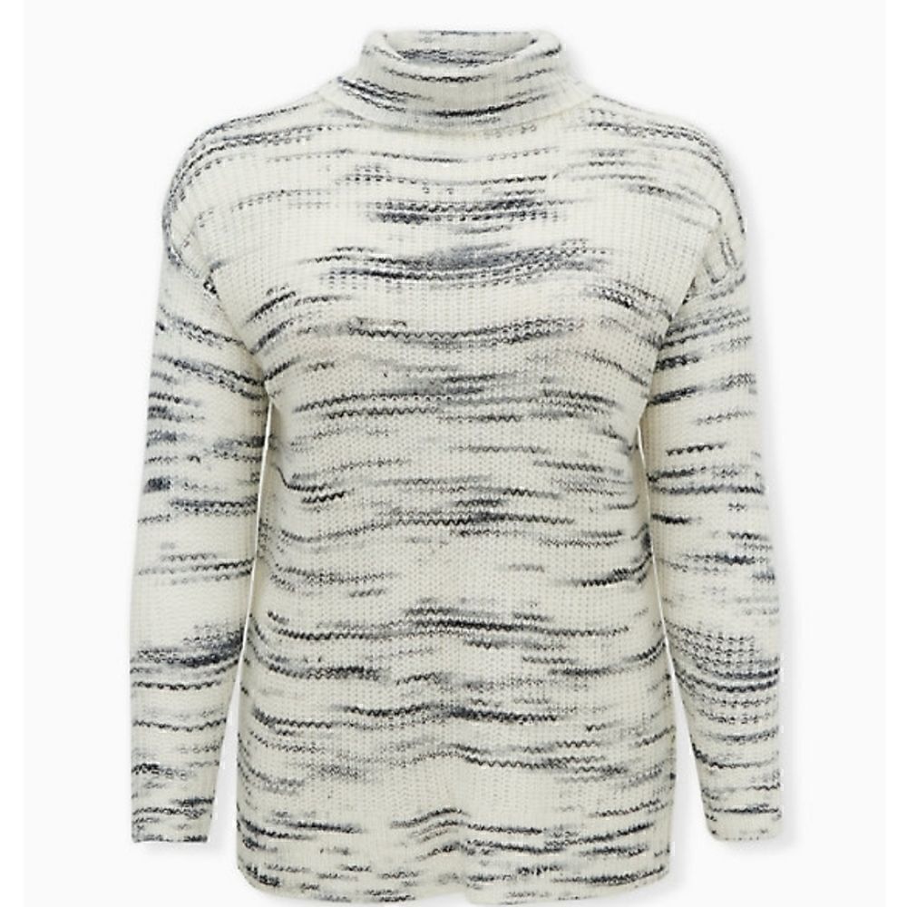 TORRID IVORY SPACE DYE TURTLENECK SWEATER 1X 14/16